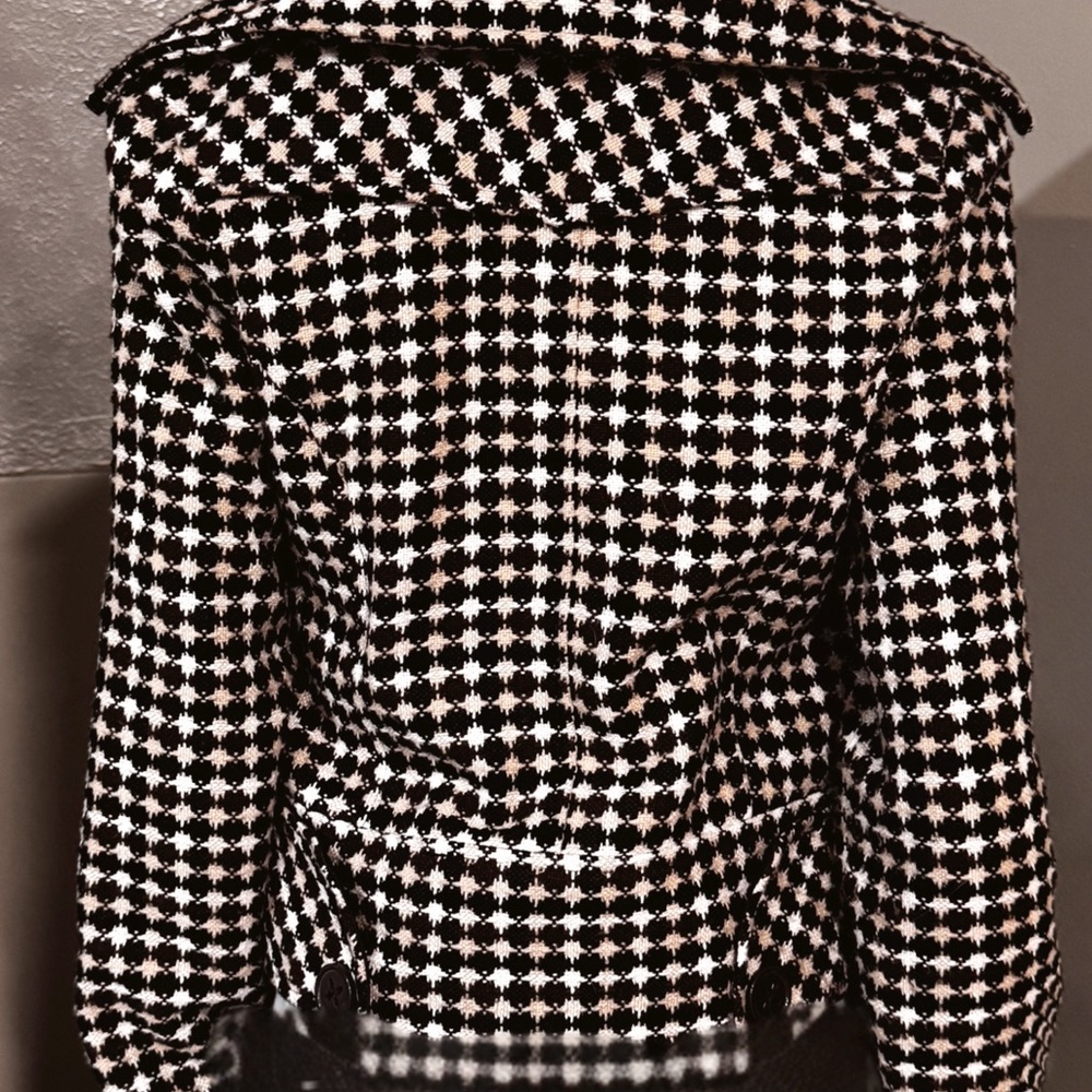 Paris Hilton Women's Houndstooth Jacket Medium Black Double-Breasted - Picture 7 of 15